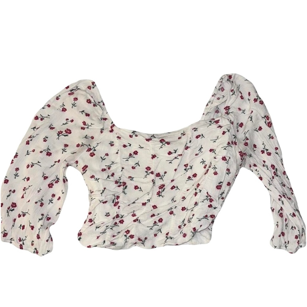l.a. hearts floral square neck crop top